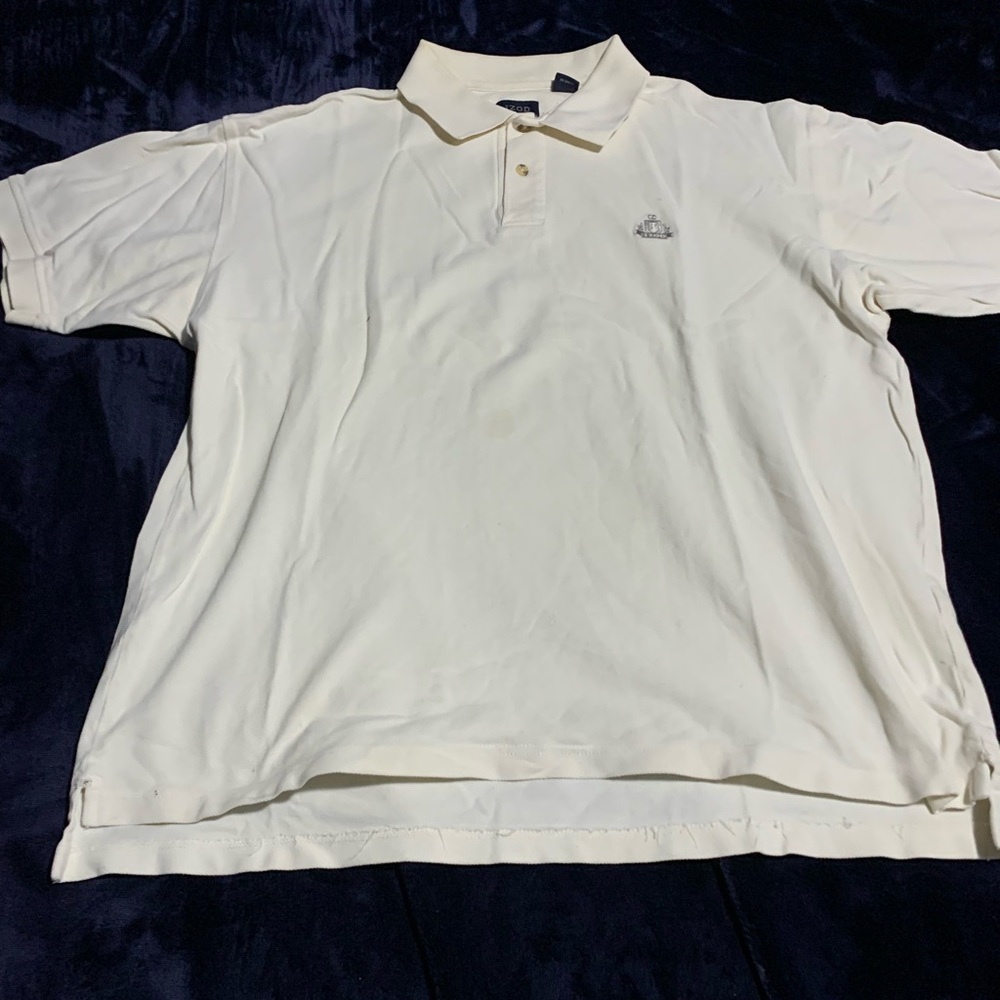 Classic White IZOD Polo Shirt. 100% cotton.
